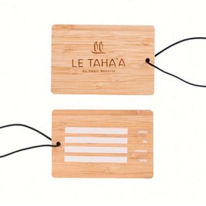 Etiqueta de Equipaje de Bambú de Lujo Personalizada |   Etiqueta de Amenidades para Huéspedes de Hotel |   Accesorio de Viaje Personalizado de Alta Gama - Product Image 1