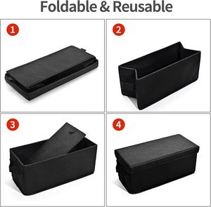Cajas modernas de tela para almacenamiento de CD con tapa a prueba de polvo, 13.2" <span class=keywords><strong>x</strong></span> 5.9" <span class=keywords><strong>x</strong></span> 5.3", color negro, paquete de 2 - Product Image 4