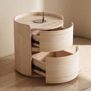 Sáng tạo cao cấp yên da đầu giường bàn <span class=keywords><strong>Internet</strong></span> người nổi tiếng hiện đại tối giản rắn gỗ đầu giường đơn giản phòng ngủ lưu trữ - Product Image 5