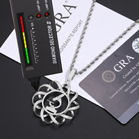 Bijoux Hiphop de luxe en argent Sterling 925 VVS Moissanite, diamant glacé, Microscope à DNA, collier pendentif, nouvel arrivage