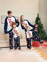 Pyjamas de Noël Assortis pour la Famille, Ensemble Maison à Manches Longues et Taille Élastique, Imprimé Élan Cartoon, pour Femme, Hiver, Livraison Directe
