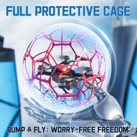 Drone RC 4DRC V51 en forme de ballon de football, moteur brushless, quadricoptère sécurisé avec lumières LED, vol stable, cadeau pour débutant