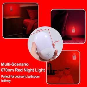 Veilleuse à capteur de lumière rouge 670nm personnalisable OEM ODM pour thérapie du sommeil, chambre et salle de bain - Product Image 5
