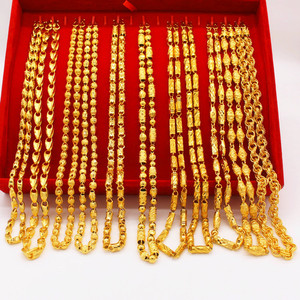 Collar de eslabones de cadena audaz de cobre duradero chapado en oro vietnamita para hombres elegante patrón geométrico joyería de moda estilo de moda - Product Image 1