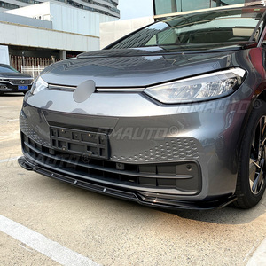 Glossy Black/Carbon Look Front Bumper Lip Spoiler Diffuser Splitters Body Kit Aprons Cover Guard Trim for Volkswagen ID.3 2019+ - Product Image 6