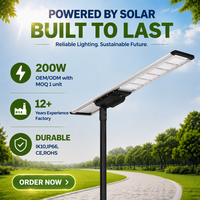 Lampadaire Solaire Intégré 200W pour Poteaux Routiers, Tout-en-un, Garantie Usine 12 Ans pour Entrepreneurs de Construction