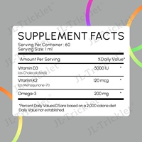 Supplément de santé OEM de marque privée d'approvisionnement en usine Gouttes de vitamine D3 + K2 liquide
