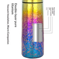 Mug isotherme en titane pur à double paroi, design unisexe haut de gamme, avec infuseur à thé intégré, petit format