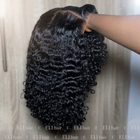 Peluca de Cabello Humano con Frente de Encaje HD, sin Pegamento, Pre-Desplumada, Lista para Usar, Cabello Brasileño de Lujo, Rizado Profundo, Peluca Corta Birmana