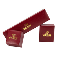 Boîte à bijoux en carton rouge magnétique portable écologique et recyclée, emballage cadeau personnalisé avec logo de marque