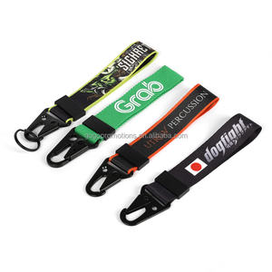 Logo personnalisé Key label polyester Transfert thermique impression couleur Design tissu porte - clés - Product Image 1