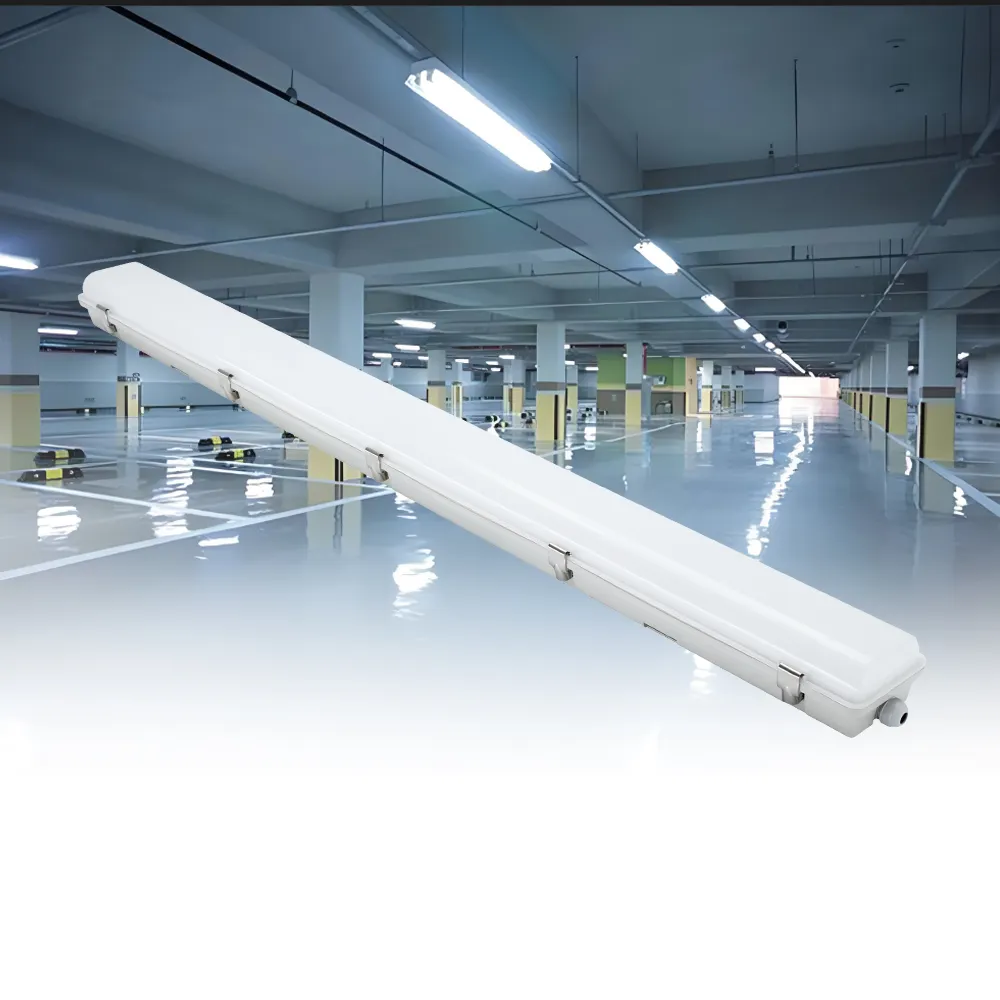 ไฟอุตสาหกรรม LED ไอน้ําติดตั้งแน่น 50,000 ชั่วโมงสําหรับ Triproof Light Pc/ทองเหลือง 220-240 โวลต์ลูเมนสูง LED ไฟ Triproof