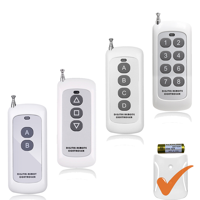 433Mhz Remote Control Learning Code 1527 RF Module Wireless 2/4/6/8 Button Antenna Reach 1000m Long Range Door Opener no clone chipwelldone