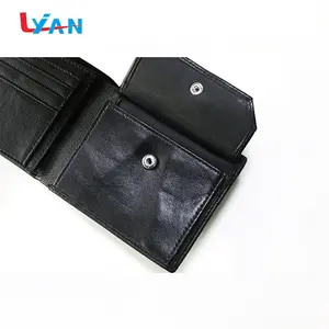 Fast supplier customized cow leather mens wallets card holder money clip