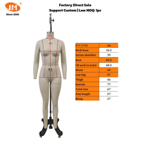 Maniquí de Mujer JUNMEI B75 34B para Diseño de Patrones, con Forma de Vestido, Lencería y Traje de Baño, Ajustable en los Hombros, de Cuerpo Completo y en Pose de Pie