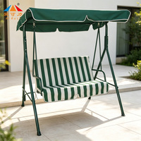 Meubles d'extérieur modernes et durables, chaise à bascule double avec cadre en métal et auvent pour patio et jardin, Aikeli Awning Factory