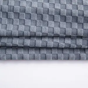 2023 Hot Sale burn out velvet fabric polyester checkered fabric spandex fabric for soft toys