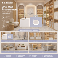 Comptoir de réception LED personnalisé avec oreilles de chat mignonnes, bicolore, pour animalerie, maternelle, salon de beauté