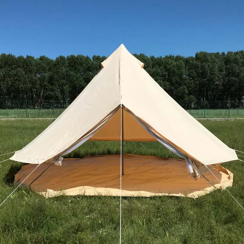 7m 6m 5m 4m 3m New Design Waterproof Breathable Family Hotel Yurt Bell Tent 4 Season Heavy Duty Luxury 5m Bell Tent for Sale
