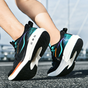 Chaussures de sport pour hommes avec logo personnalisé, nouvelles chaussures de course, tige en microfibre respirante, lacets, antidérapantes, chaussures de sport athlétiques - Product Image 6