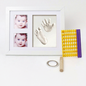 กรอบรูป DIY สำหรับพิมพ์รอยมือรอยเท้าเด็กแรกเกิด ฉลองพระจันทร์เต็มดวง 100 วัน บันทึกการเติบโตของลูกน้อยอายุ 1 ปี ของตกแต่งตั้งโต๊ะ - Product Image 1