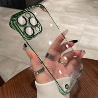 Étui de téléphone transparent ultra-fin en PC plaqué luxe, sans cadre, résistant aux chocs, pour 14/15/16 Pro 17 18ProMax