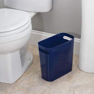 Plastic Small Trash Can 1.5 Gallon/5.7 Liter Wastebasket, Garbage Container Bin w/Handles for Bathroom, Kitchen, Home Office