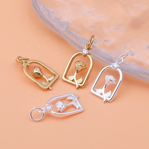 Nouveaux accessoires de mode personnalisés en argent sterling s925 <span class=keywords><strong>petit</strong></span> <span class=keywords><strong>prince</strong></span> rose pendentif DIY bracelet collier pendentif - Product Image 6