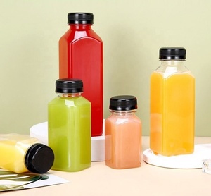 Botellas de Plástico PET Transparentes para Té con Leche, Jugo y Bebidas, Desechables, Cuadradas, de 120-500 ml, al por Mayor - Product Image 4