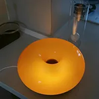 Lampe LED intelligente en forme de donut, verre orange, lumière d'ambiance nocturne, WiFi, RGB, intensité réglable, lampe de table, décoration intérieure, compatible avec HomeKit