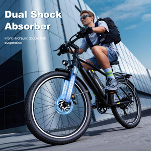 Bicicleta Eléctrica Urbana de Montaña para Adultos, 7 Velocidades, 36V, 250W, <span class=keywords><strong>27</strong></span>.5'', de Acero al Carbono, para Desplazamientos en Ciudad - Product Image 3