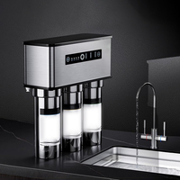 Purificateur d'eau RO sans réservoir à flux direct 600G 3 étapes en acier inoxydable avec UV, filtre facile à remplacer, installation multiple (sur comptoir, mural, sous évier)