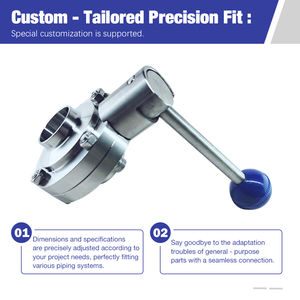 Vanne à boisseau sphérique papillon en acier inoxydable anticorrosion à installation rapide, 1 pouce, pour eau, huile, gaz - Product Image 2