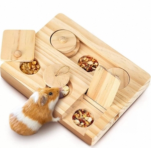 Thân Thiện Với Môi Rắn Mô Hình Bằng Gỗ <span class=keywords><strong>Hamster</strong></span> Snack Khay Tương Tác Câu Đố Ẩn Thực Phẩm Cho Ăn Đồ Chơi - Product Image 6