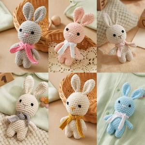 Giocattolo in Legno per Neonati, <span class=keywords><strong>Sonaglio</strong></span> Coniglio in Cotone Neutro Lavorato all'Uncinetto, Regalo <span class=keywords><strong>Amigurumi</strong></span> - Product Image 1