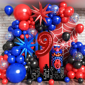 Kit Arco di <span class=keywords><strong>Palloncini</strong></span> a Tema Spider <span class=keywords><strong>con</strong></span> <span class=keywords><strong>Palloncini</strong></span> Starburst per Decorazioni di Compleanno Supereroe e Baby Shower per Feste a Tema Spider - Product Image 1