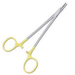 Porte-aiguille microchirurgical avec manche jaune pour la chirurgie générale, instrument de classe II certifié CE, modèle F7-281 ISO 2015 - Product Image 3