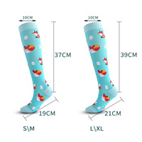Op Maat Gemaakt Logo Fruit Nieuw Model Cartoon Dier Dot Compressie Sokken 20 -30 Mmhg Voor Mannen Snel Droog