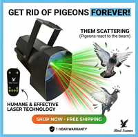 Répulsif à oiseaux laser haute puissance AC90-245 V 1W pour l'extérieur, dispositif ultime pour effrayer les oiseaux pour les fermes et les bâtiments (laser vert)