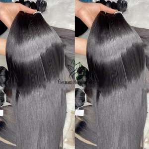 Extensiones de cabello humano crudo de trama estirada doble a granel sin procesar, cutícula virgen vietnamita alineada, rizo italiano suelto, onda Natural - Product Image 1