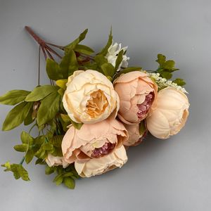 <b>Artificial</b> <b>Peony</b> Bouquet Silk Flower High Simulation Wedding Home Decor 13-Forked Cored Arrangement - Product Image 4