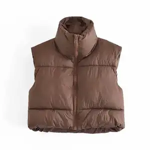 2023 OEM ladies puffer jacket and sleeveless Custom fabric custom puffer vest and womens puffer jacket