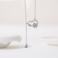Bijoux fantaisie 925 breloque en argent Sterling coupe ronde gourde forme Moissanite pendentif collier pour femmes