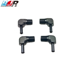 Pièces de performance BJR, adaptateur de carburant en aluminium noir, 90 degrés, mâle 3/8"NPT vers 5/16" barb - Product Image 4