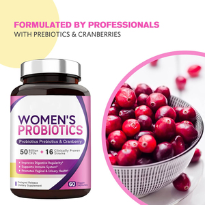 Capsule di <span class=keywords><strong>Probiotici</strong></span> per la Salute Vaginale Femminile con Mirtillo Rosso e D-mannosio, Prebiotici Organici per la Salute Urinaria, <span class=keywords><strong>Integratori</strong></span> <span class=keywords><strong>Probiotici</strong></span> per Donne - Product Image 2