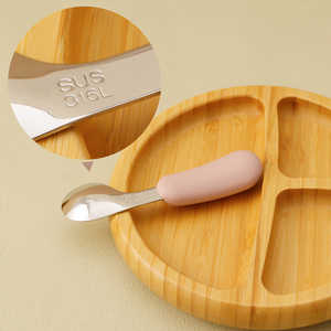 <span class=keywords><strong>BAP</strong></span> gratuit Silicone bébé cadeau ensemble ustensiles Non toxiques enfant en bas âge manger formation alimentation douce en acier inoxydable bébé cuillère fourchette ensemble produit - Product Image 6