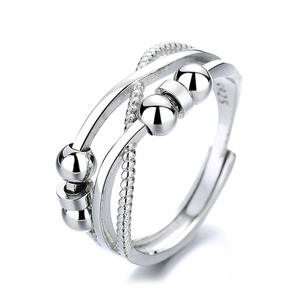 Bague rotative à double couche pour femmes, tendance européenne et américaine, bijoux en laiton tendance, vente en gros - Product Image 5