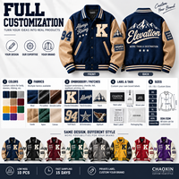 Veste universitaire OEM en mélange de laine coupe ample à manches raglan, broderie personnalisée, manches en cuir véritable, veste Letterman haut de gamme, fabrication en usine