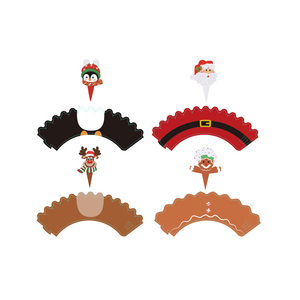 Ensemble <span class=keywords><strong>de</strong></span> Décorations Réutilisables pour Cupcakes <span class=keywords><strong>de</strong></span> Noël – Moules <span class=keywords><strong>en</strong></span> Papier pour Gâteaux <span class=keywords><strong>de</strong></span> Fête, Fournitures <span class=keywords><strong>de</strong></span> Pâtisserie Festives - Product Image 3