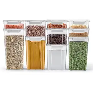 Nhựa ngũ cốc Dispenser kín thực phẩm cà phê container hộp đặt cho nhà bếp lưu trữ cho thực phẩm đựng thức ăn tổ chức vật nuôi